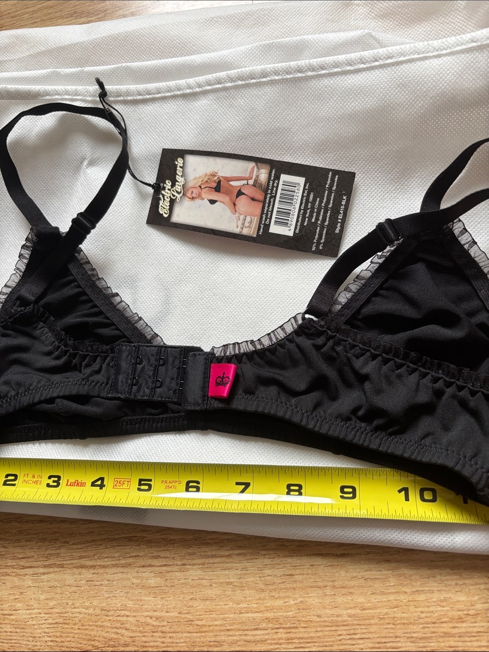 Electric Lingerie NWT Black Lace-Trim Bralette SMALL - Picture 15 of 17